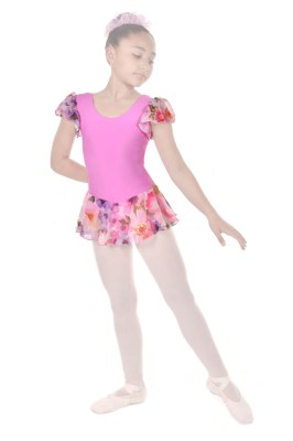 Girls Flutter Sleeved Leotard With Skirt [Boucket 501]