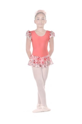 Girls Flutter Sleeved Leotard With Skirt [Rosela 503]