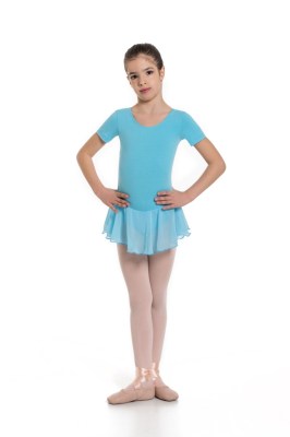 Girls short sleeved leotard with skirt