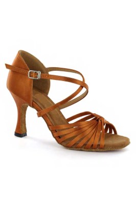 Go Dance Brown Satin Latin Shoes 172436