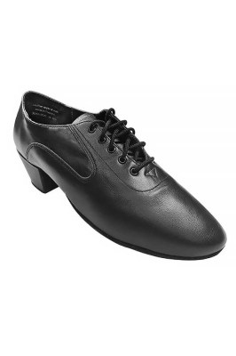 Go Dance Mens' Latin Black Leather Shoes 7016
