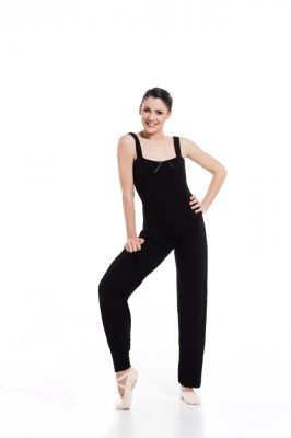 Ladies loose bodysuit with cuffs & wide straps